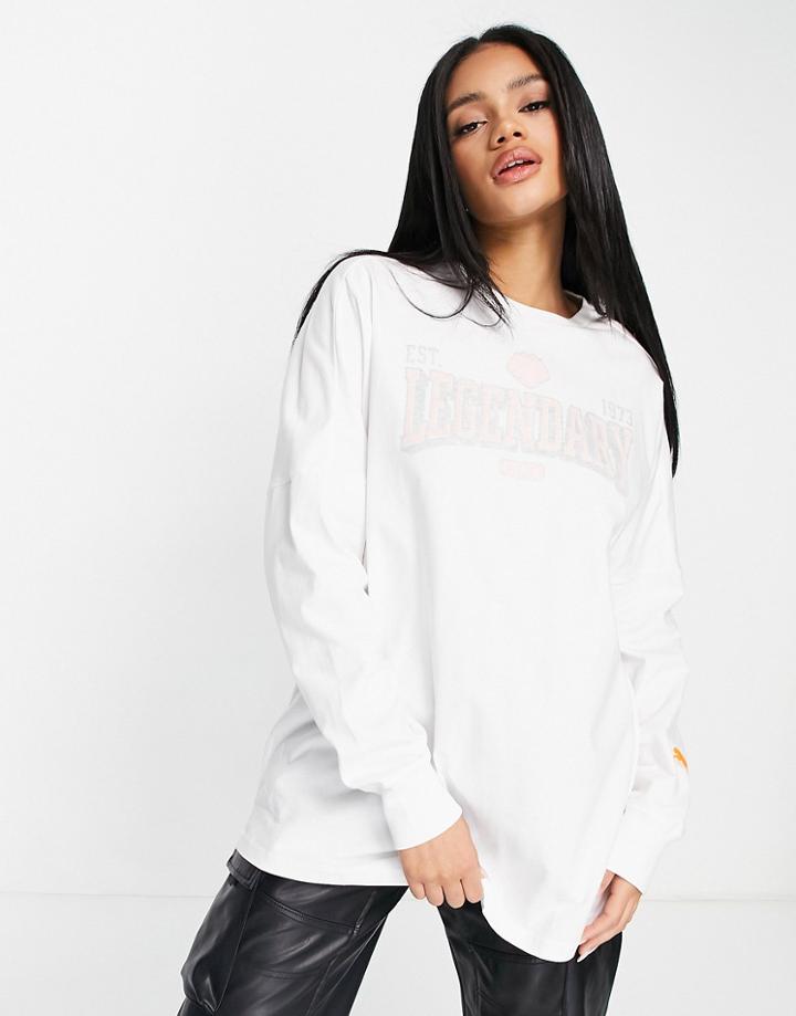 Puma By June Ambrose Oversized Long Sleeve T-shirt In White