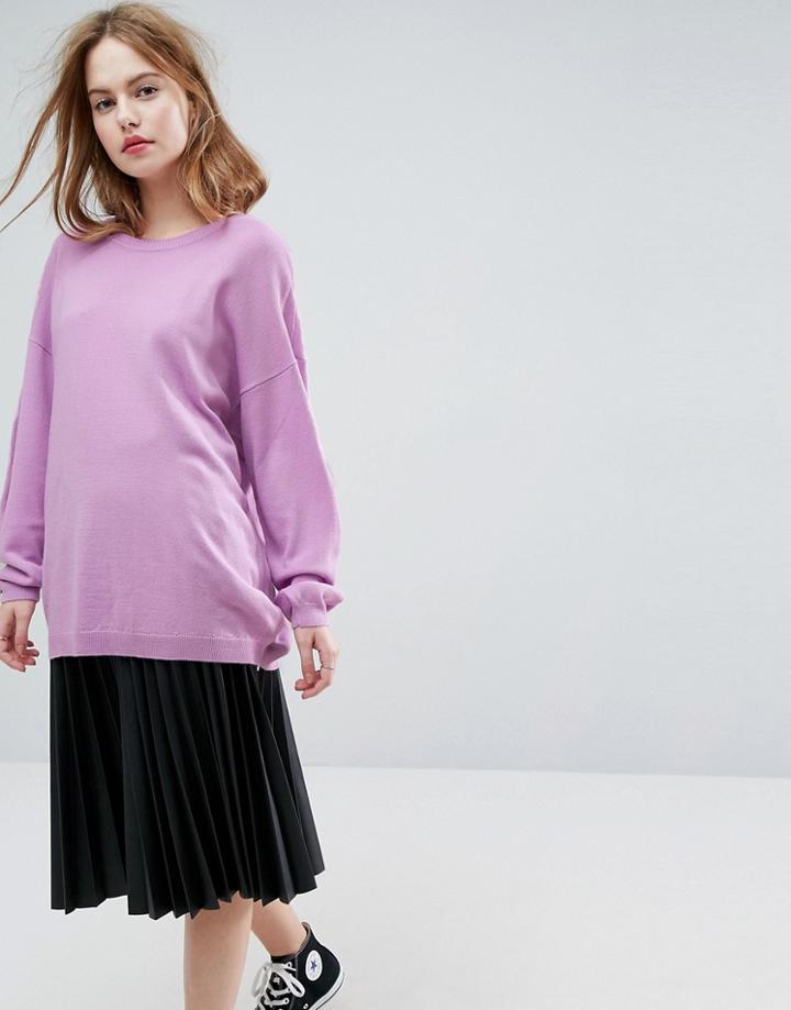 Asos Sweater In Oversize - Purple