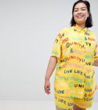 Asos Design X Glaad & Curve Shirt Two-piece In Scribble Print - Yellow