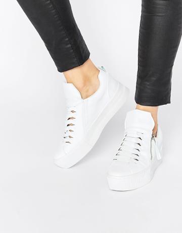 Cute To The Core Ginger Leather Sneakers - White