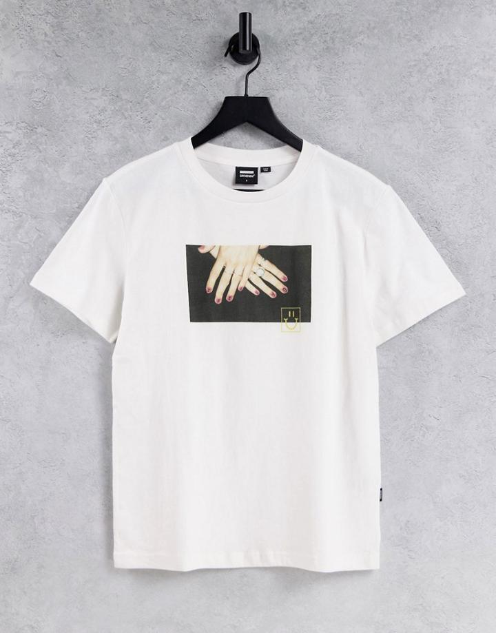 Dr Denim Melrose Front Logo T-shirt In White