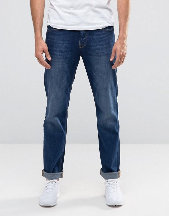 Selected Homme Dean Slim Fit Jeans In Mid Wash - Blue