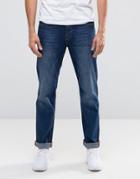Selected Homme Dean Slim Fit Jeans In Mid Wash - Blue