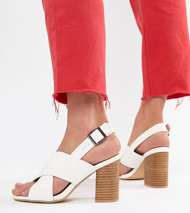 Park Lane Block Heeled Sandals - White