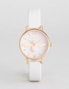 Olivia Burton Ob16am85 Molded Bee Leather Watch In Blush - Pink