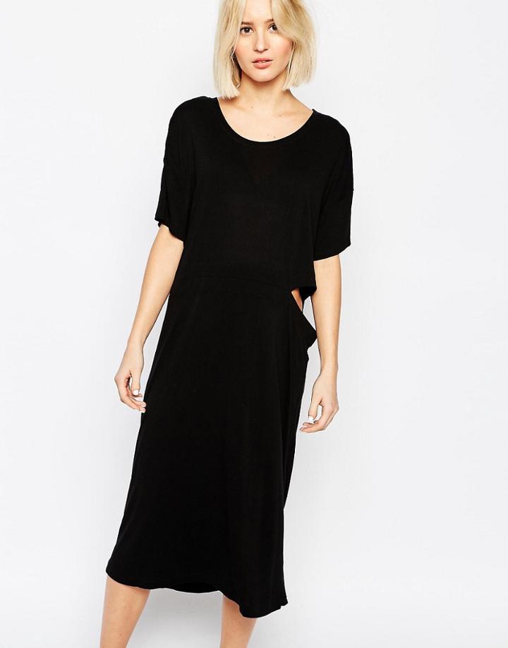 Dr Denim Hilda Cut Out Midi Dress - Black