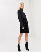 Y.a.s Belted Suede Pencil Skirt-black