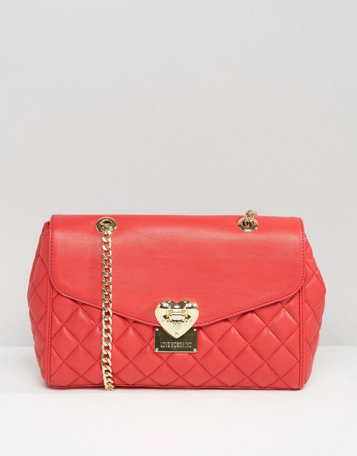 Love Moschino Quilted Chain Strap Shoulder Bag - Red