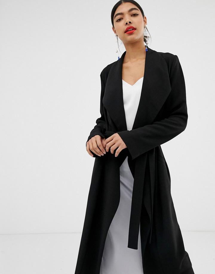 Asos Design Waterfall Duster Coat-black