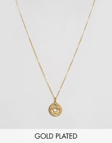 Ottoman Hands Root Chakra Pendant Necklace - Gold