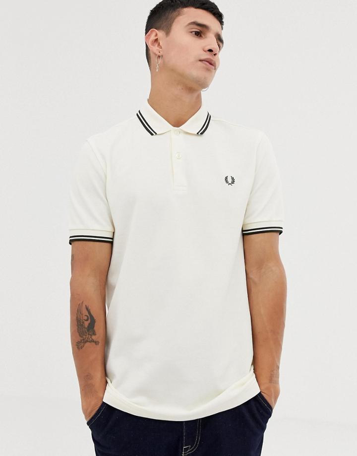 Fred Perry Twin Tipped Polo In Cream - White