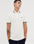 Fred Perry Twin Tipped Polo In Cream - White