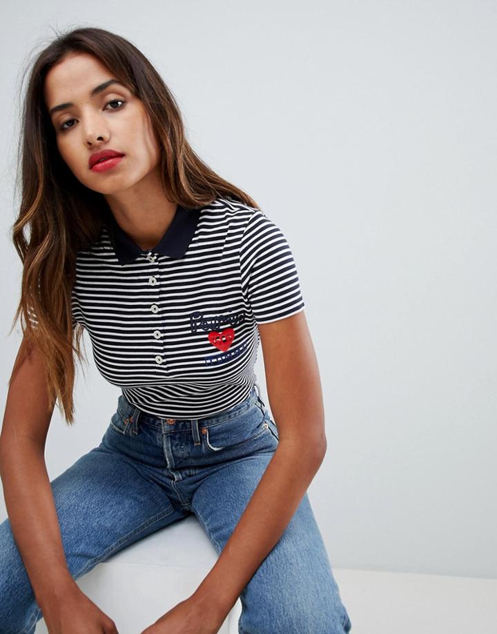Tommy Hilfiger Stripe Polo Shirt - Navy
