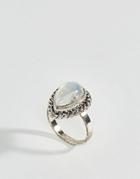 Asos Mermaid Teardrop Stone Pinky Ring - Silver