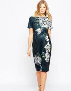 Asos Maternity Premium Placed Floral Scuba Midi Bodycon Dress - Multi
