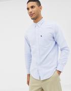 Abercrombie & Fitch Icon Logo Pocket Button Down Oxford Shirt Slim Fit In Light Blue - Blue