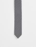 Gianni Feraud Houndstooth Print Tie In Black And White