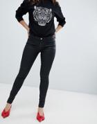Mango Coated Jeans - Black