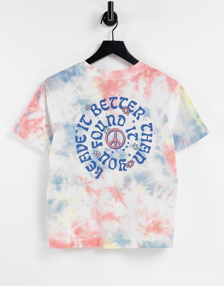 Vans X Parks Project Leave It Better Boxy Back Print T-shirt In Tie Dye-multi