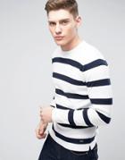 Only & Sons Knitted Sweater With Stripe - White
