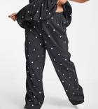 Pieces Curve Wide Leg Pants In Black Polka Dot - Part Of A Set