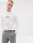 Parlez Long Sleeve T-shirt With Embroidered Crossover Chest Logo In White - White
