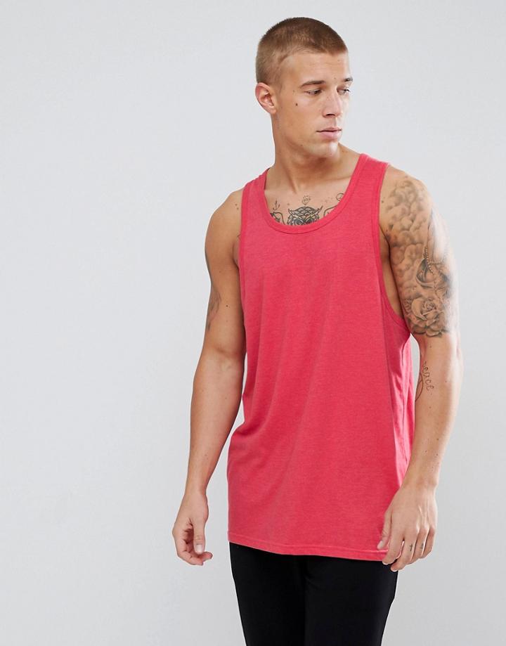Brave Soul Drop Arm Hole Racer Back Tank - Red