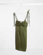 Lola May Khaki Cami Mini Dress-green