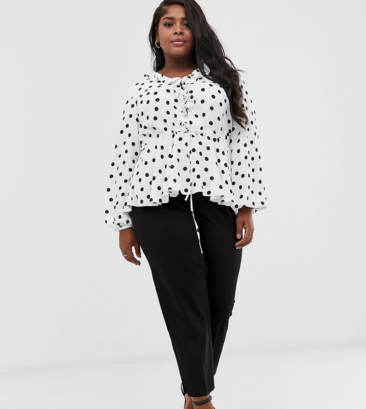 Asos Design Curve Mix & Match Cigarette Pants-black