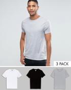 Asos 3 Pack T-shirt With Crew Neck - Multi