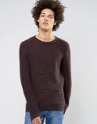 Selected Homme Basket Stitch Knitted Sweater - Beige