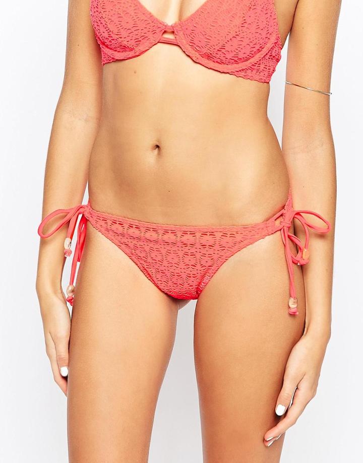 Freya Tie Side Bikini Bottoms - Coral