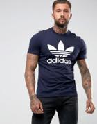 Adidas Originals Trefoil T-shirt In Navy Bq7940 - Navy