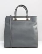 Asos Metal Bar Tote Bag - Gray