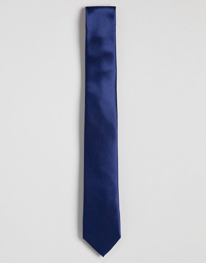Gianni Feraud Plain Navy Tie - Navy