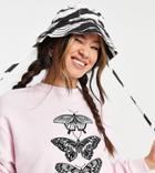 Reclaimed Vintage Inspired Cropped Sweatshirt With Butterfly Print In Pink