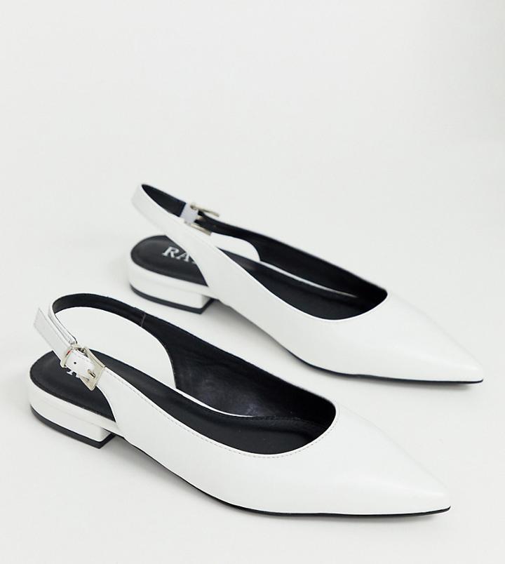 Raid Exclusive Revel White Sling Back Flat Shoes