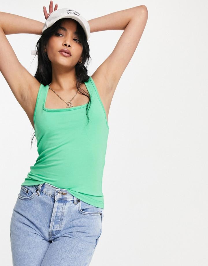 Asos Design Vest With Scoop Front And Back In Green