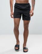 Asos Swim Shorts In Black With Smart Fixed Waistband - Black