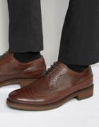 Dune Textured Brogues In Brown - Brown