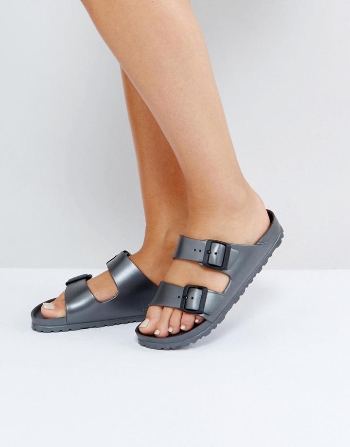 Birkenstock Arizona Metallic Anthracite Eva Flat Sandals - Gray