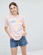 This Is Welcome Rainbow Boyfriend T-shirt - White