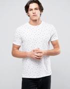 Esprit Ditsy Print T-shirt In 100% Cotton - White