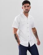 Only & Sons Oxford Shirt With Revere Collar In White - White