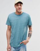 Cheap Monday Standard T-shirt Stripe Melange Teal - Teal Melange