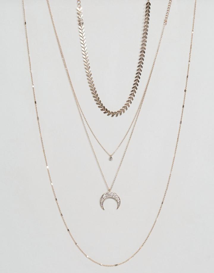 Aldo Moon & Stars Layered Necklace - Gold