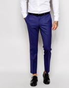 Noose & Monkey Suit Pants With Stretch In Skinny Fit - Deep Blue