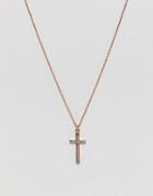 Icon Brand Cross Pendant Necklace In Antique Rose Gold - Gold