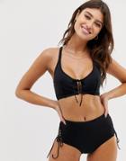 Pour Moi Tie Front Bikini Top - Black