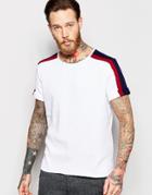 Asos Knitted T-shirt With Contrast Sleeve - White